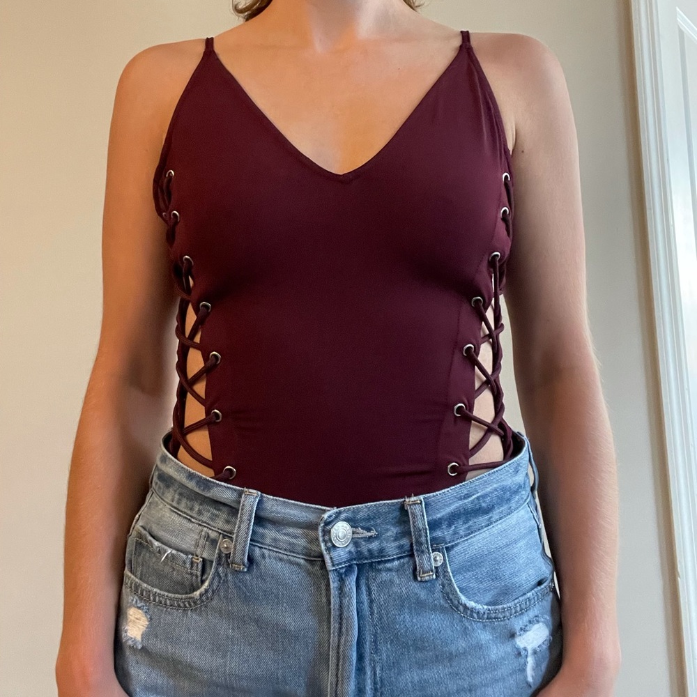 Maroon bodysuit